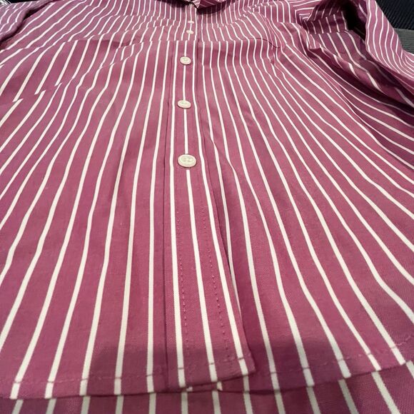 L.L. Bean Women's Striped Dark Fuchsia Long Sleeve Size XS 100% Cotton - Picture 2 of 8